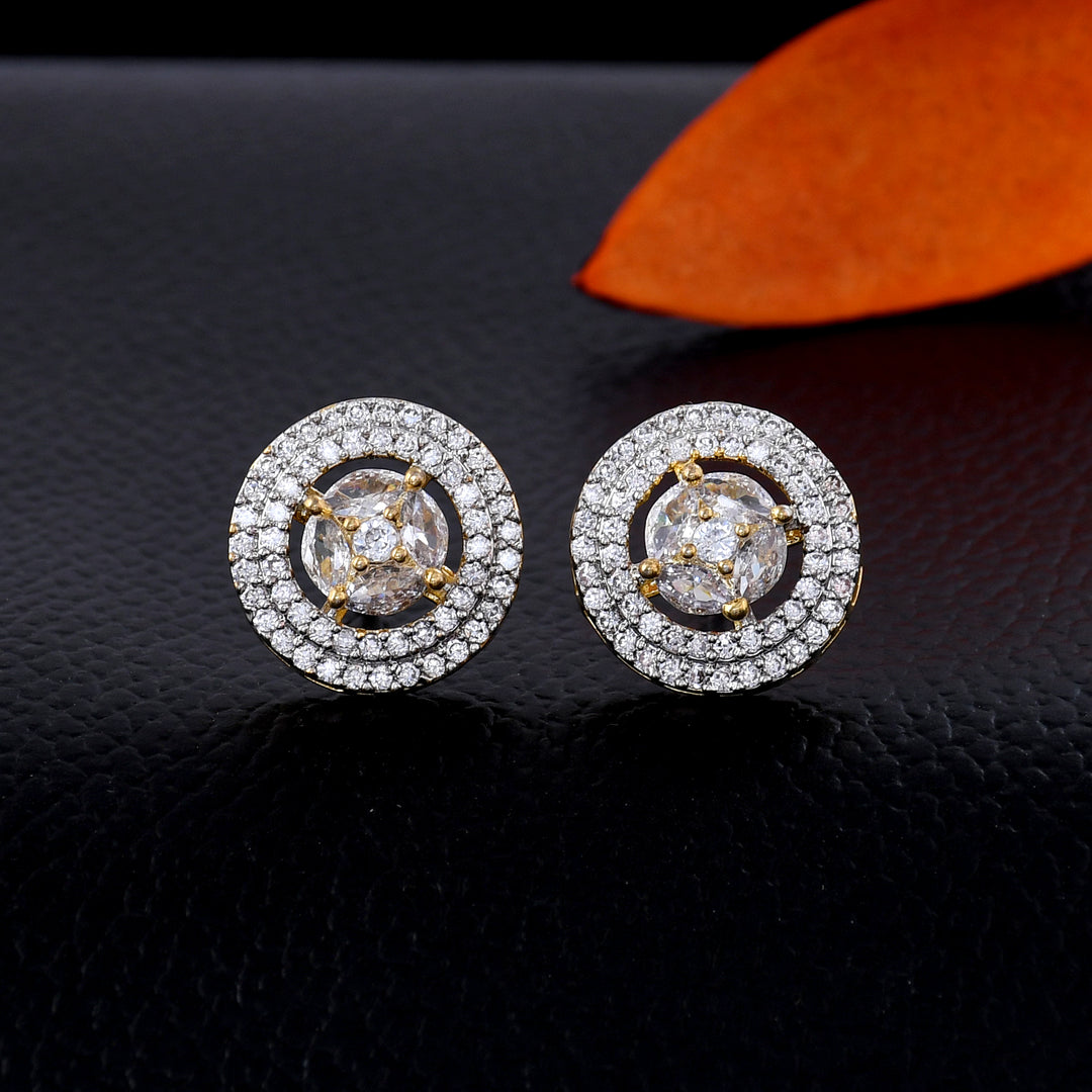 Dazzling Circular Diamond Stud Earrings