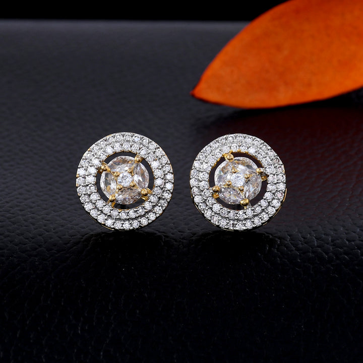 Dazzling Circular Diamond Stud Earrings