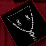 Elegant Silver Plated Zircon Necklace Set