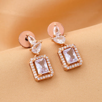 Buy quality REAL DIAMOND FANCY ROSE GOLD EARRINGS in Ahmedabad