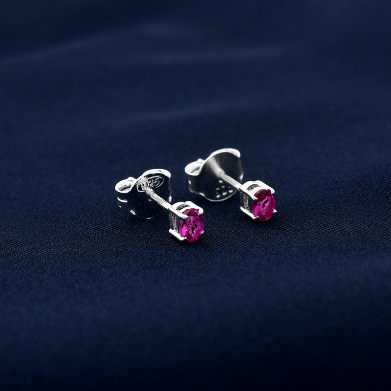 Oval Shape 925 Sterling Silver Studs