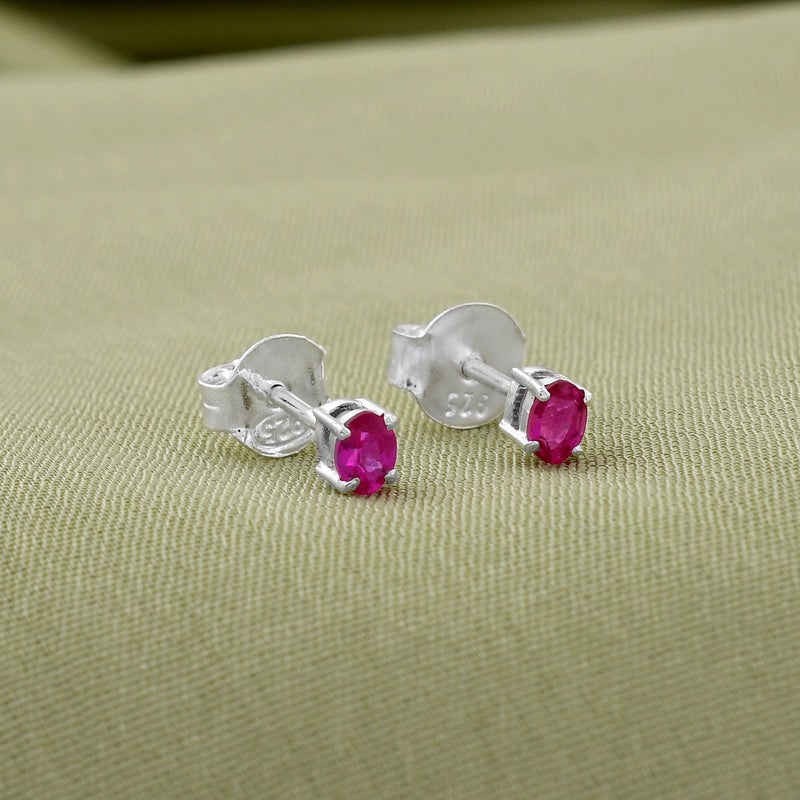 Oval Shape 925 Sterling Silver Studs