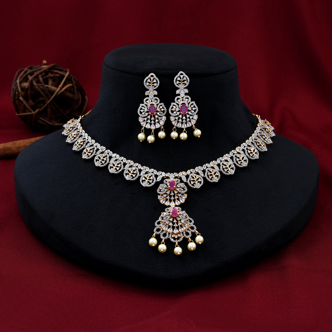 Gold Plated Zircon Necklace Set