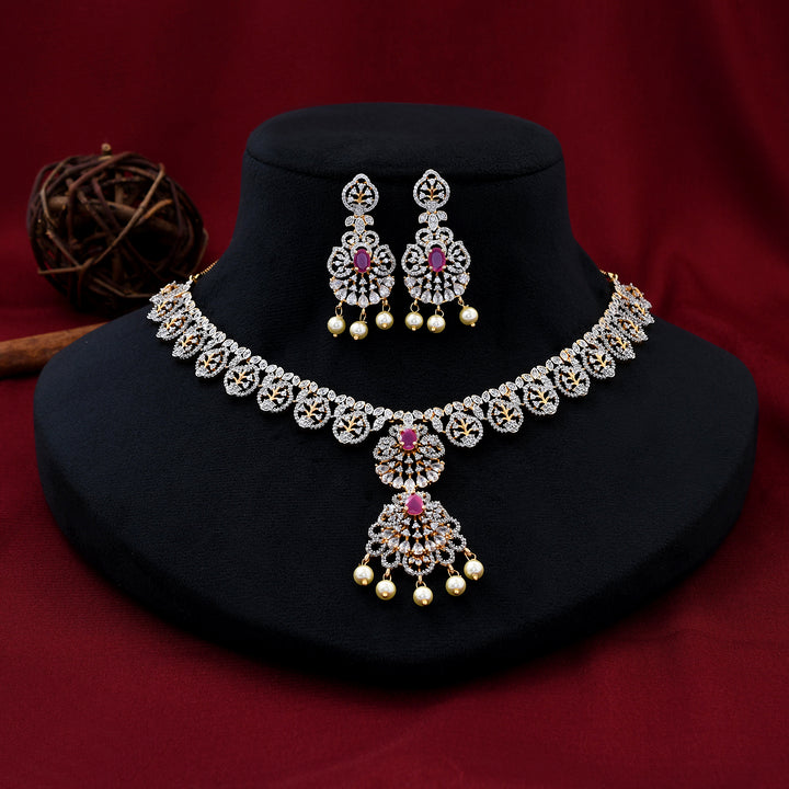 Gold Plated Zircon Necklace Set