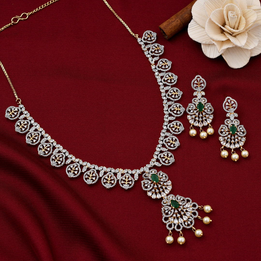 Gold Plated Zircon Necklace Set