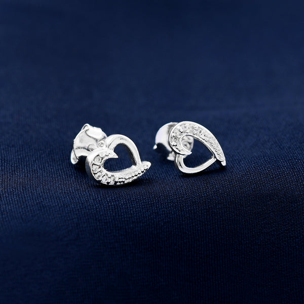 Heart Design 925 Sterling Silver Studs