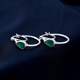 Pear Emerald Drop 925 Sterling Silver Earring