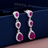 Red Drop Stone 925 Sterling Silver Earring