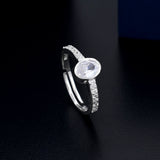 Oval Zircon Design 925 Sterling Silver Ring