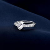 Oval Zircon Design 925 Sterling Silver Ring