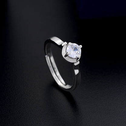 Solitaire Diamond 925 Sterling Silver Ring