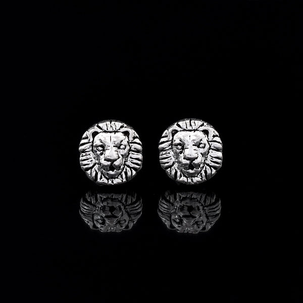 Lion Design 925 Sterling Silver Studs