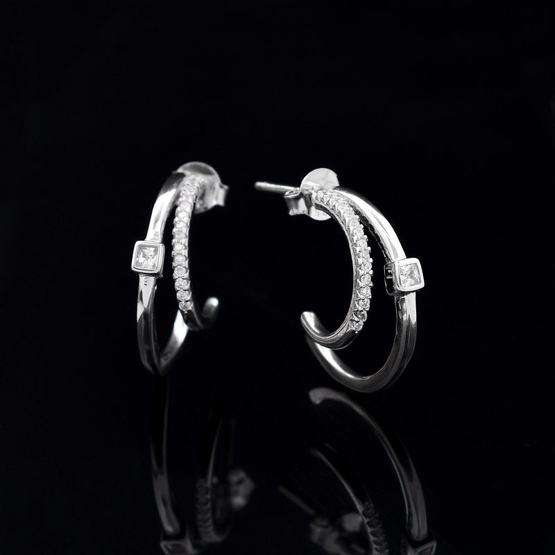 Mini Diamond 925 Sterling Silver Earring