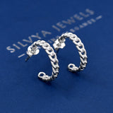 Elegant Knot Hoop 925 Sterling Silver Earring