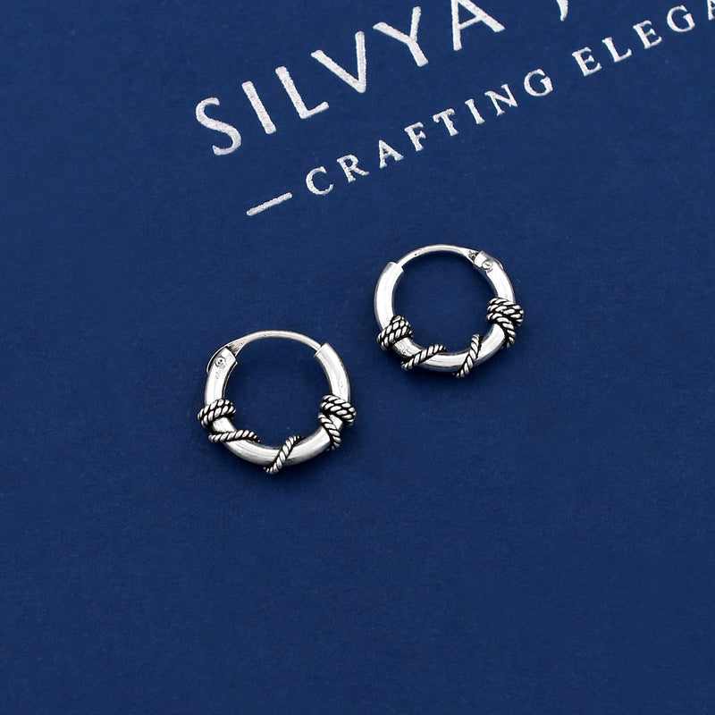 Classic 925 Sterling Silver Bali Hoop Earring