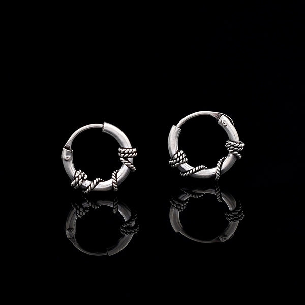 Classic 925 Sterling Silver Bali Hoop Earring