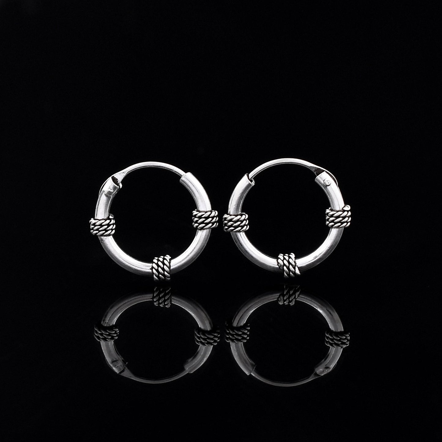 Oxidized Bali 925 Sterling Silver Earring