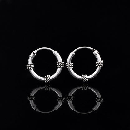 Oxidized Bali 925 Sterling Silver Earring