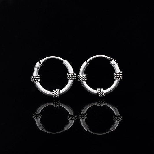 Oxidized Bali 925 Sterling Silver Earring