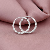 Twist 925 Sterling Silver Hoop Earring