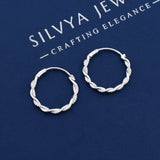 Twist 925 Sterling Silver Hoop Earring