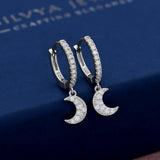 Moon Hoop 925 Sterling Silver Earring