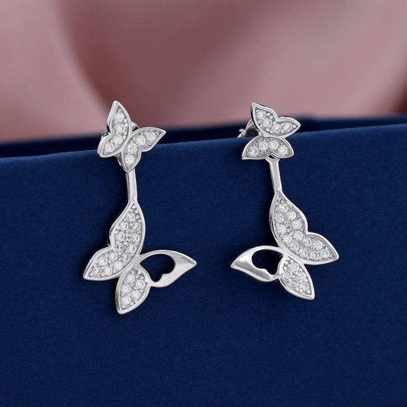 Butterfly Diamond 925 Sterling Silver Earring