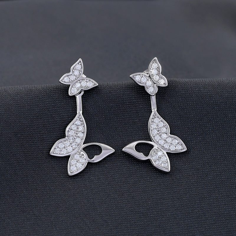 Butterfly Diamond 925 Sterling Silver Earring