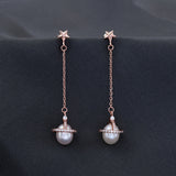 Elegance Drop Pearl 925 Sterling Silver Earring