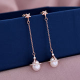 Elegance Drop Pearl 925 Sterling Silver Earring