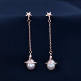 Elegance Drop Pearl 925 Sterling Silver Earring