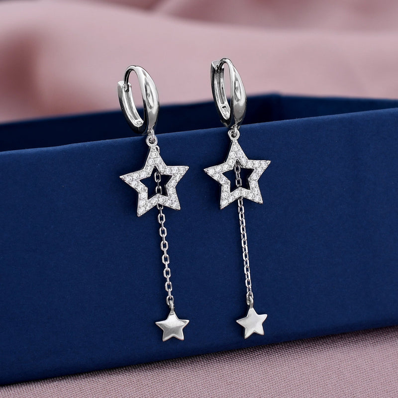 Star Design 925 Sterling Silver Earring