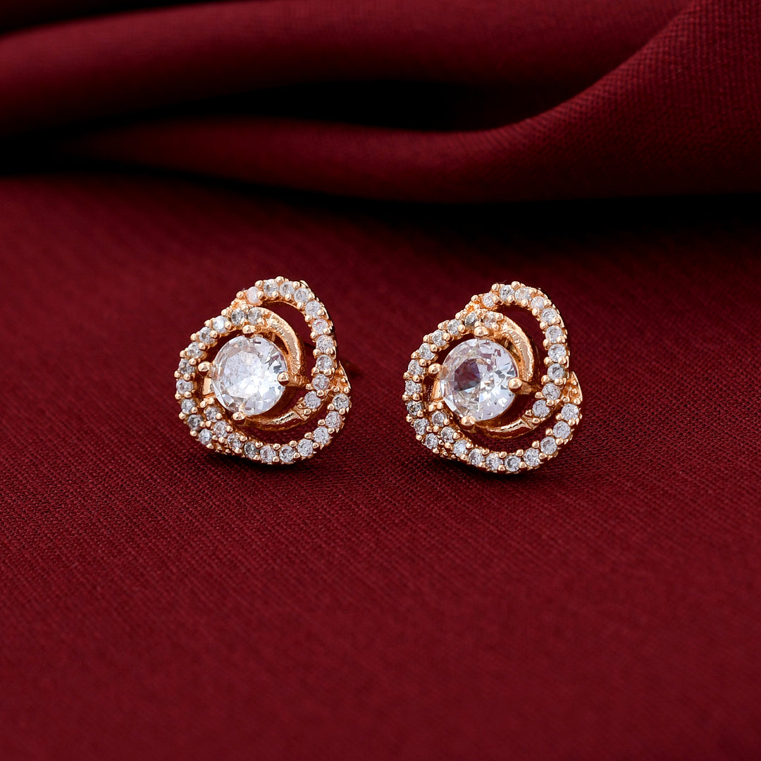 Stunning Rose Gold Plated Diamond Studs