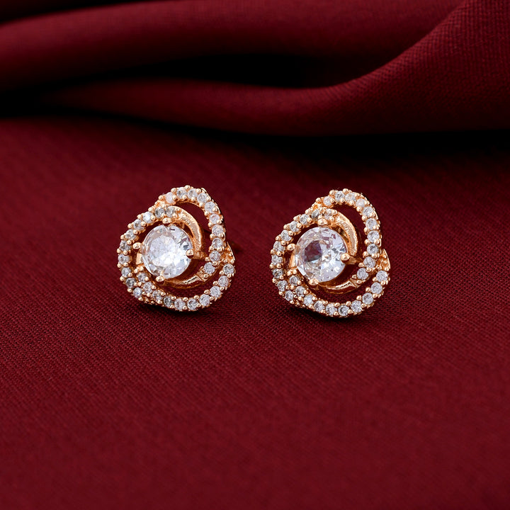 Stunning Rose Gold Plated Diamond Studs