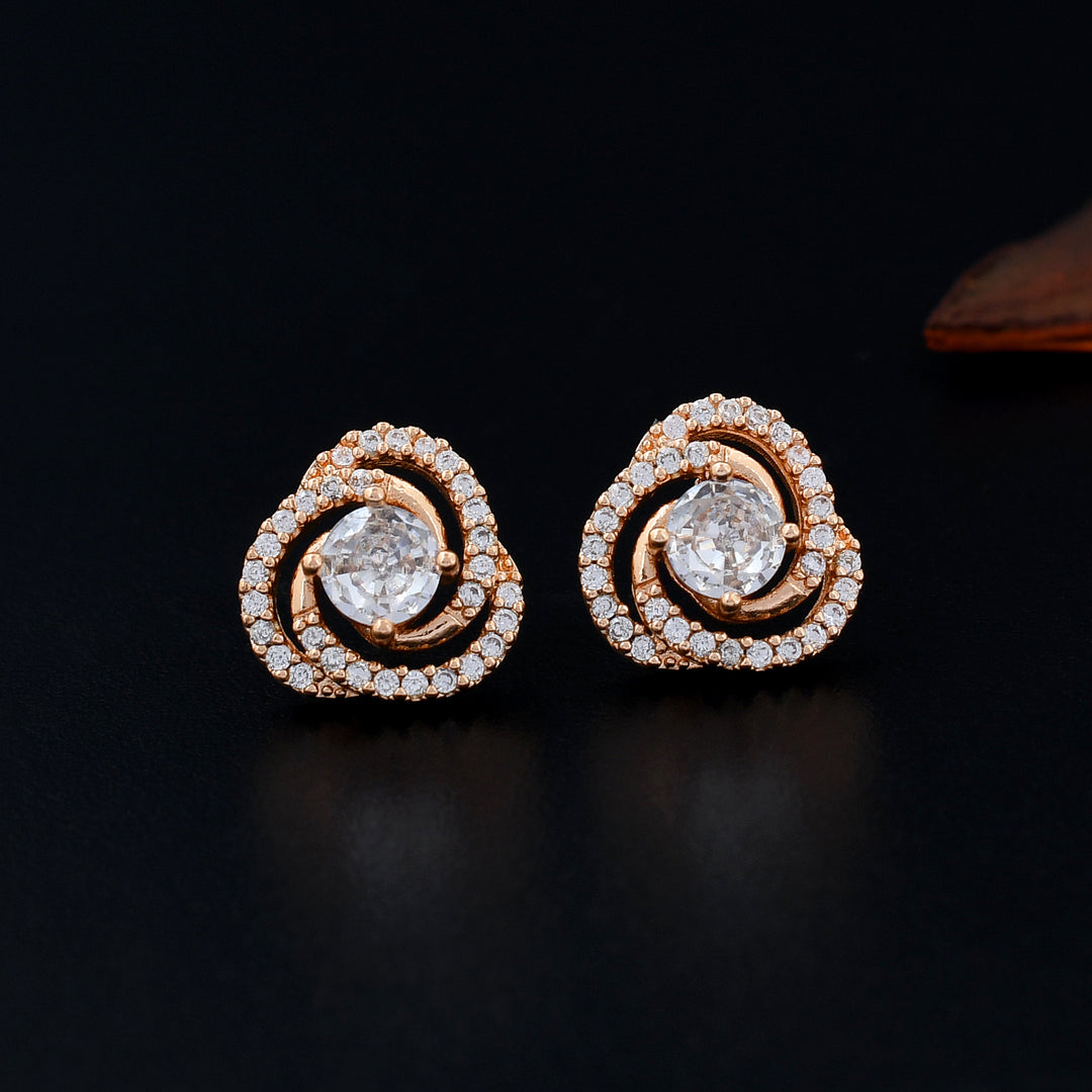 Stunning Rose Gold Plated Diamond Studs