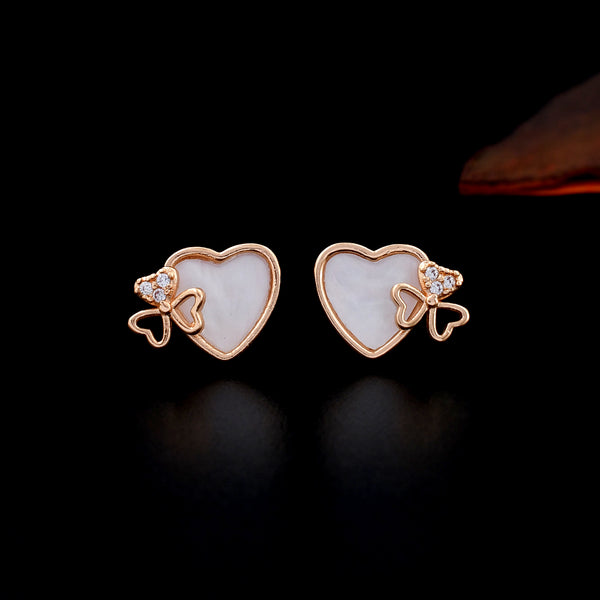 Mother of Pearl Heart Design Studs