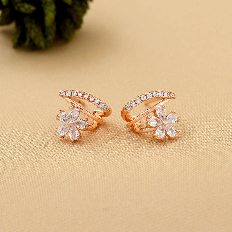 Dazzle Flower Zirconia Diamond Studs