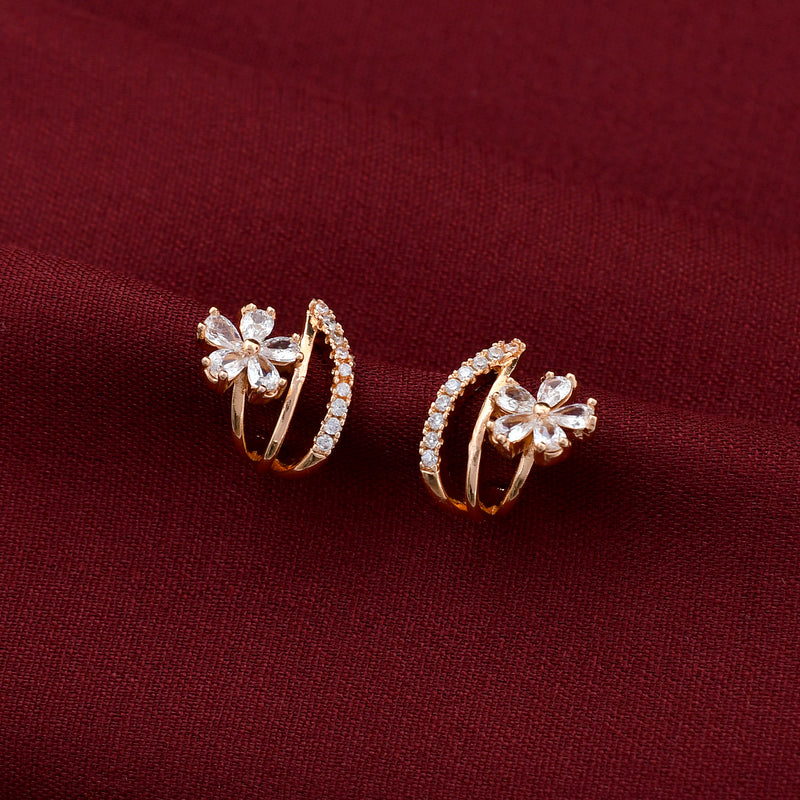 Dazzle Flower Zirconia Diamond Studs