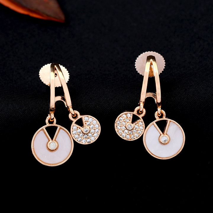 Elegant MOP Diamond Earrings