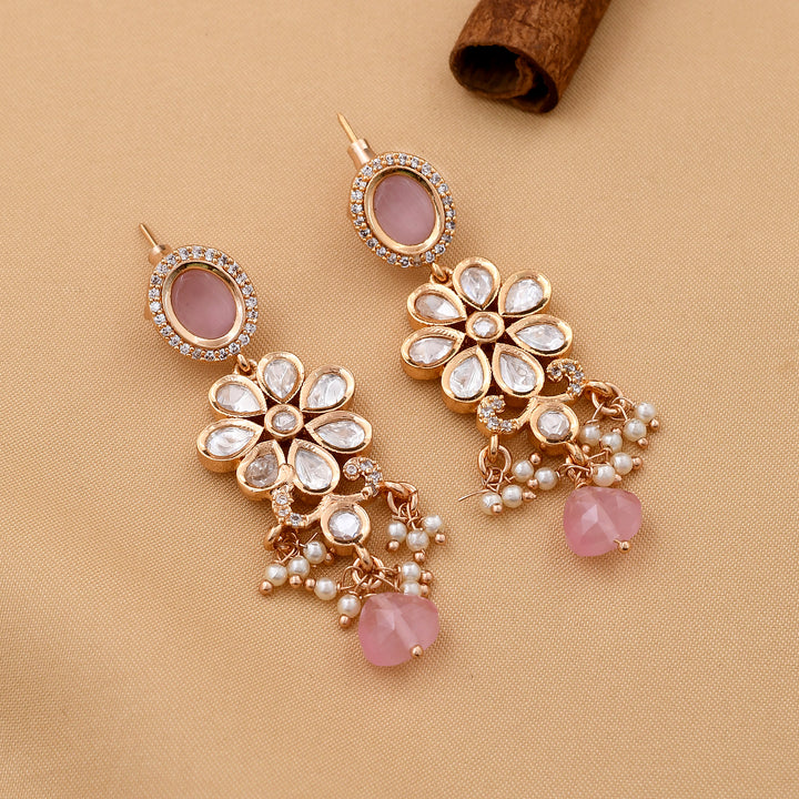 Flower Design Kundan Necklace Set