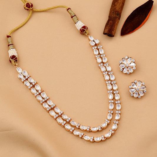 Two Layer Kundan Polki Necklace Set