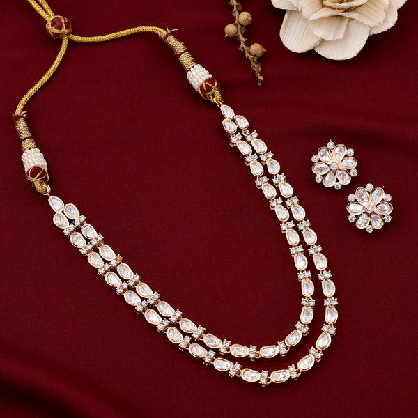 Two Layer Kundan Polki Necklace Set