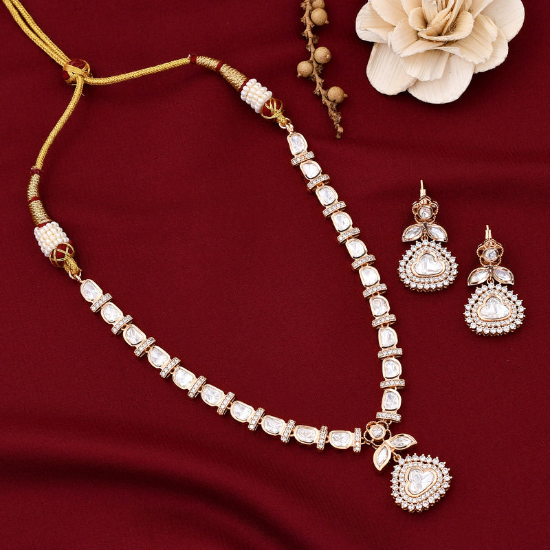 Elegant Kundan Polki Necklace Set