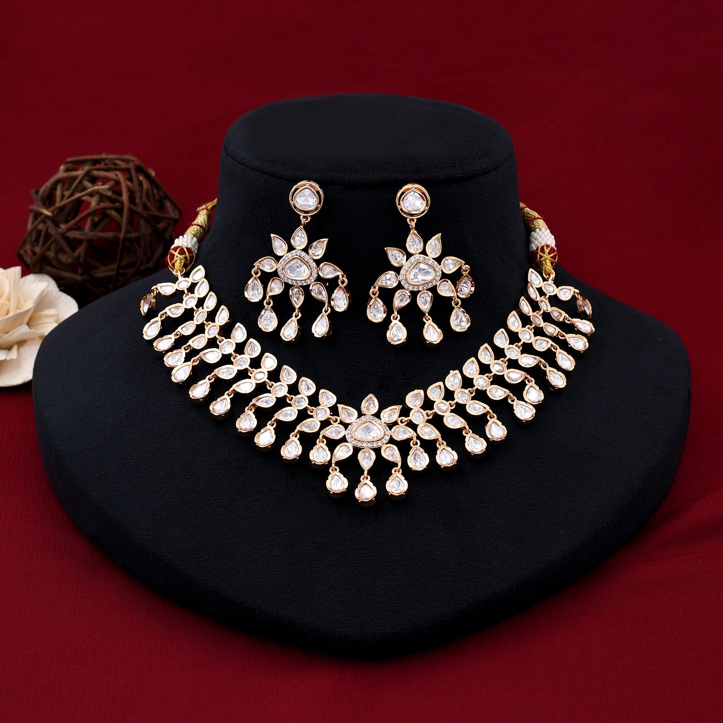 Designer Kundan Polki Necklace Set