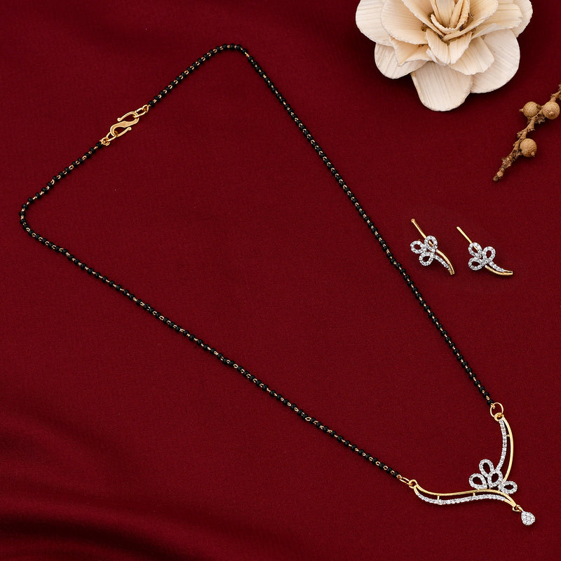 Cubic Zirconia Gold Plated Mangalsutra