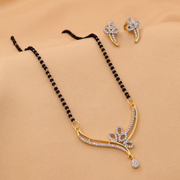 Cubic Zirconia Gold Plated Mangalsutra