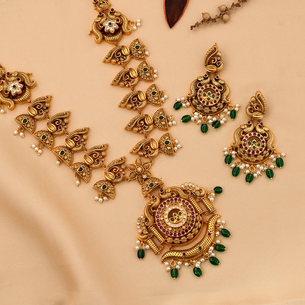 Long Traditional Gold Plated Necklace Set