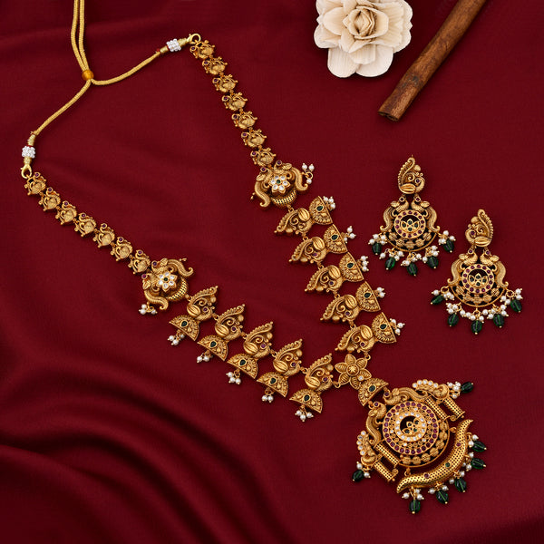 Long Traditional Gold Plated Necklace Set