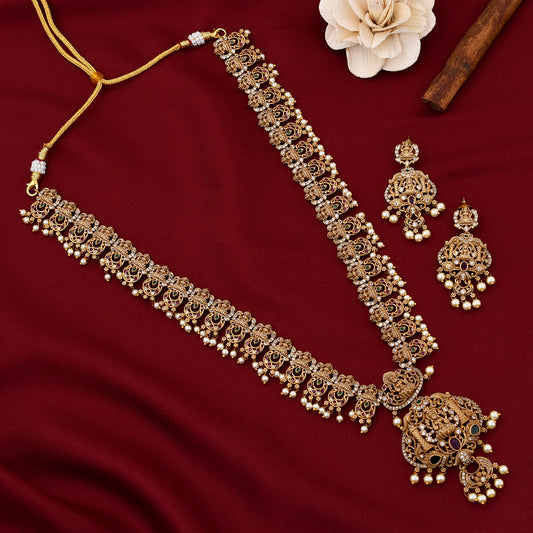 Temple Design Long Necklace Set