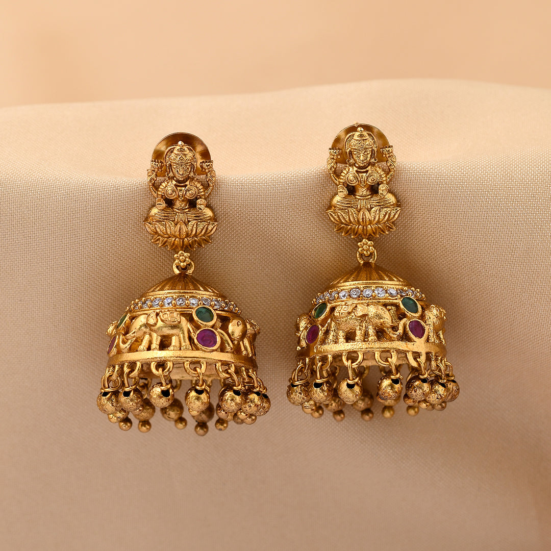 Matte Finish Temple Necklace Set